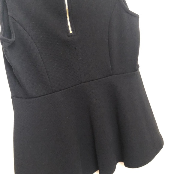 ELLE Womens Small Black Peplum V-Neck Top Knit Tank Sleeveless NWT $40 - Picture 10 of 14